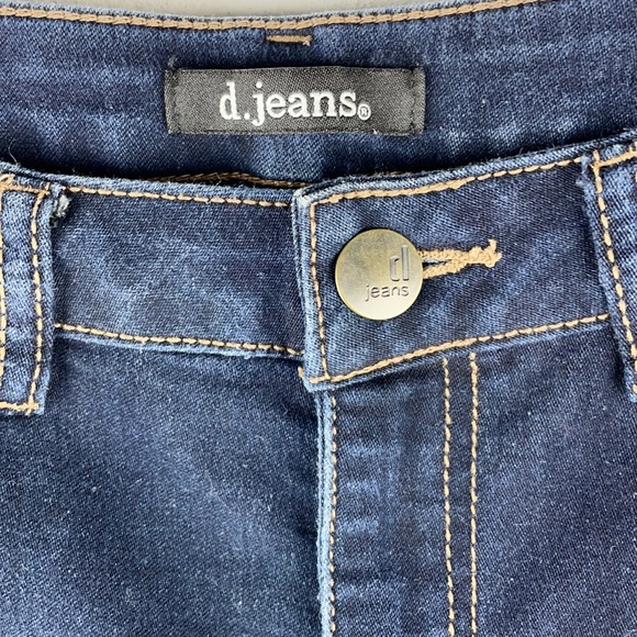 D JEANS | Dark Midnight Blue Stretchy Straight Leg Mid-Rise Jeans 👖 - Picture 4 of 7